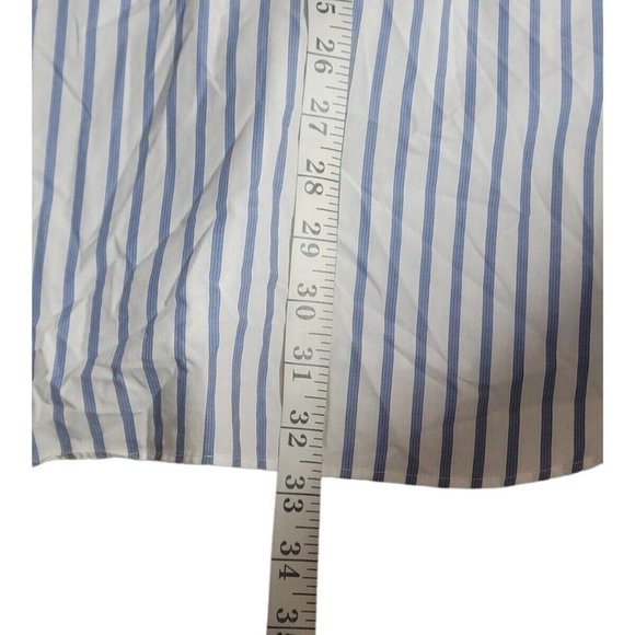 Donald Trump Signature Collection Striped Dress Shirt French Cuffs White Blue - Picture 7 of 10